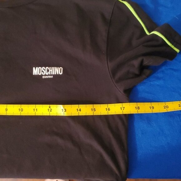 Moschino Swim Neon Stripe Accent T Shirt in Black size XS - Picture 12 of 13